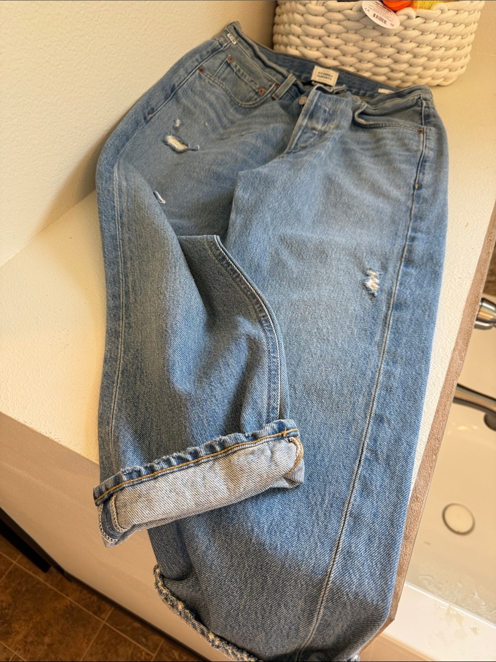 Citizens Of Humanity Light Blue Distressed Boyfriend Jeans